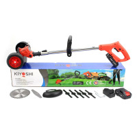 Акумуляторний тример KIYOSHI з двома колесами  зручний і потужний інструмент для догляду за вашою ділянкою